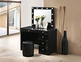                                                              							MORGAN BLACK VANITY W/LIGHTS
                                                            						 