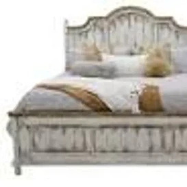                                                              							QN DISTRESSED WHITE CLARICE BED
                                                            						 