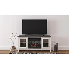                                                              							60" DORRINSON WHITE FIREPLACE
                                                            						 