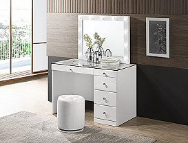                                                              							MORGAN WHITE VANITY W/LIGHTS
                                                            						 