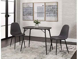                                                              							3PC LENA BLACK TABLE W/CHARCOAL CHA...
                                                            						 