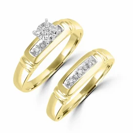                                                              							10K .08CTTW DIAMOND BRIDAL SET
                                                            						 