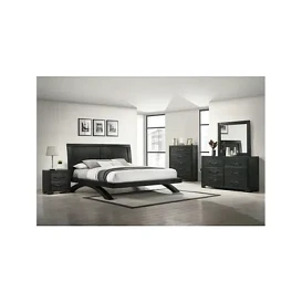                                                              							QUEEN 5PC BLACK ALLAN BEDROOM SET
                                                            						 